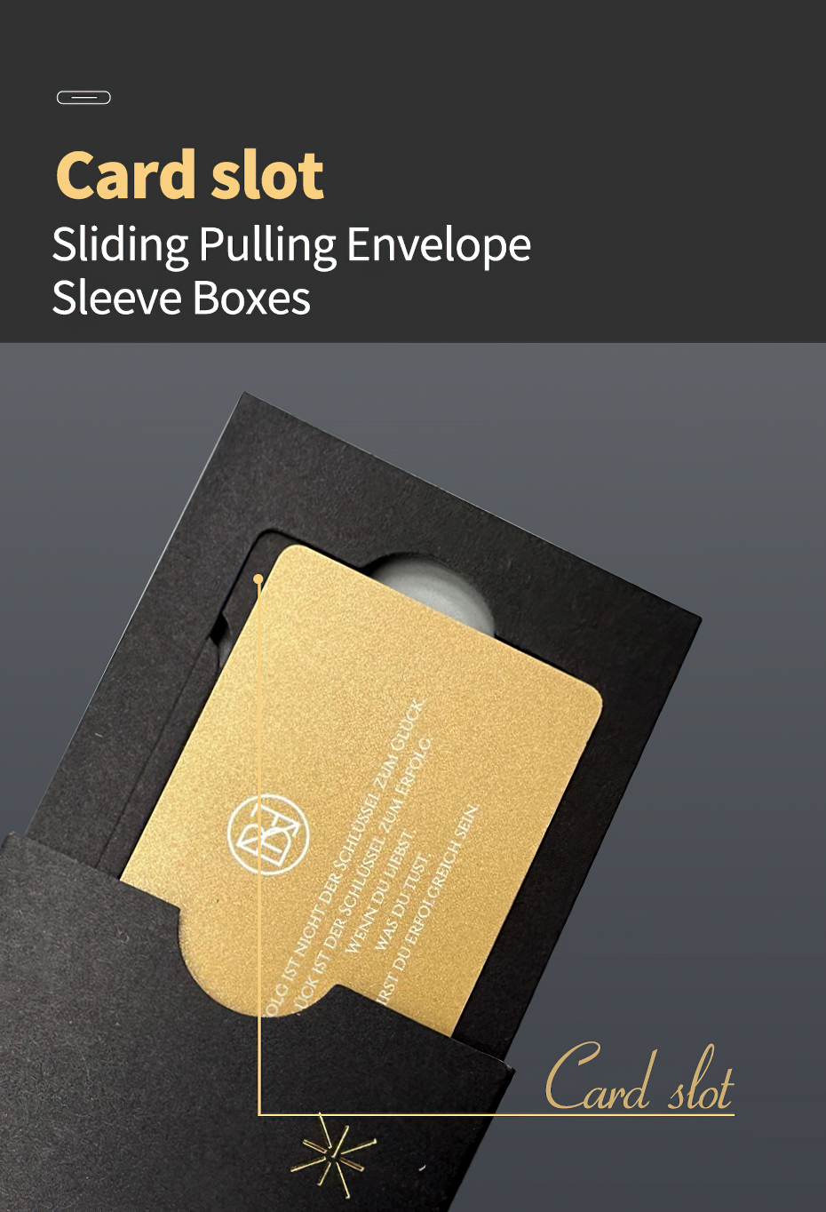 Double Sliding Pulling Card Sleeve Style Giftcard Packaging