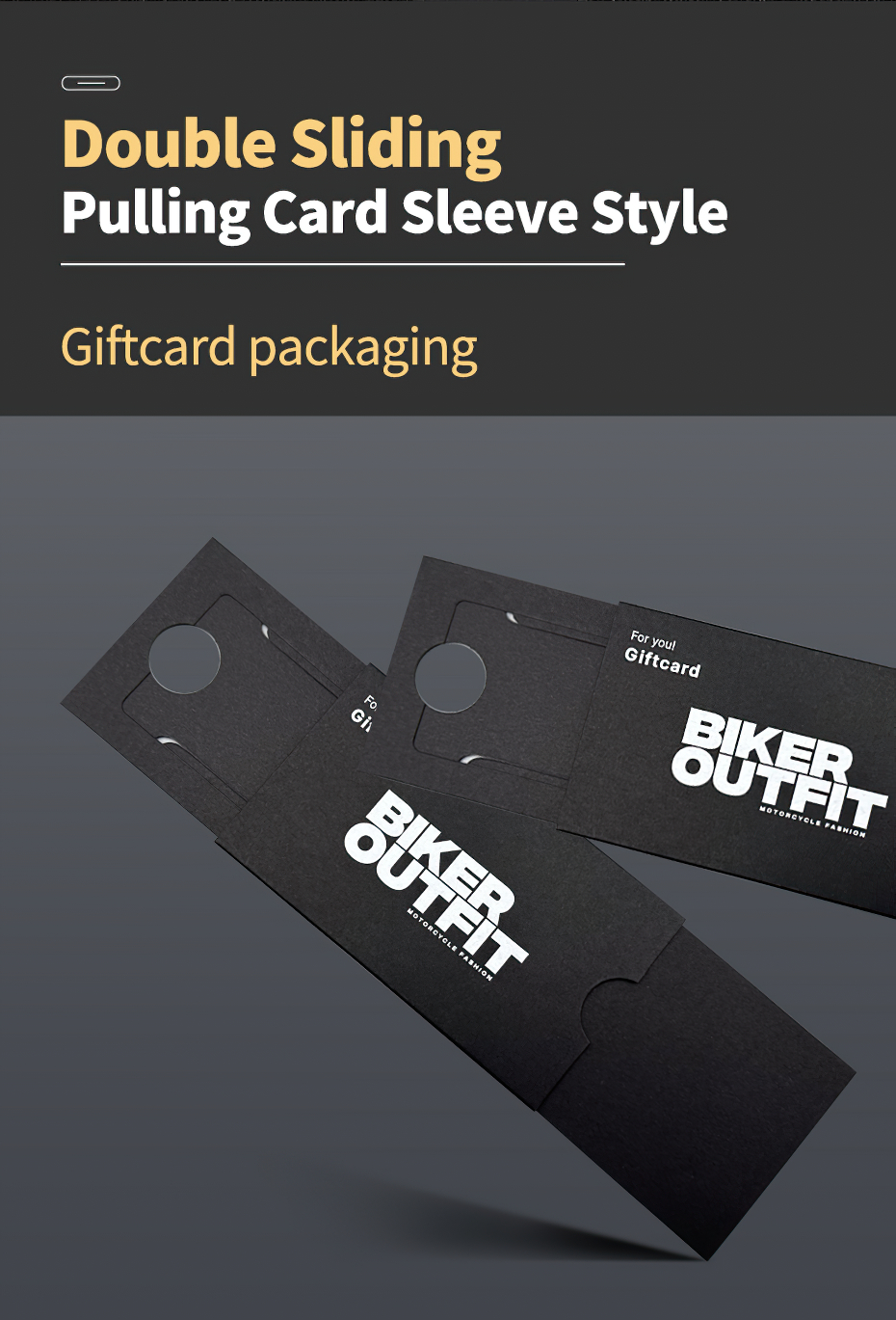 Double Sliding Pulling Card Sleeve Style Giftcard Packaging