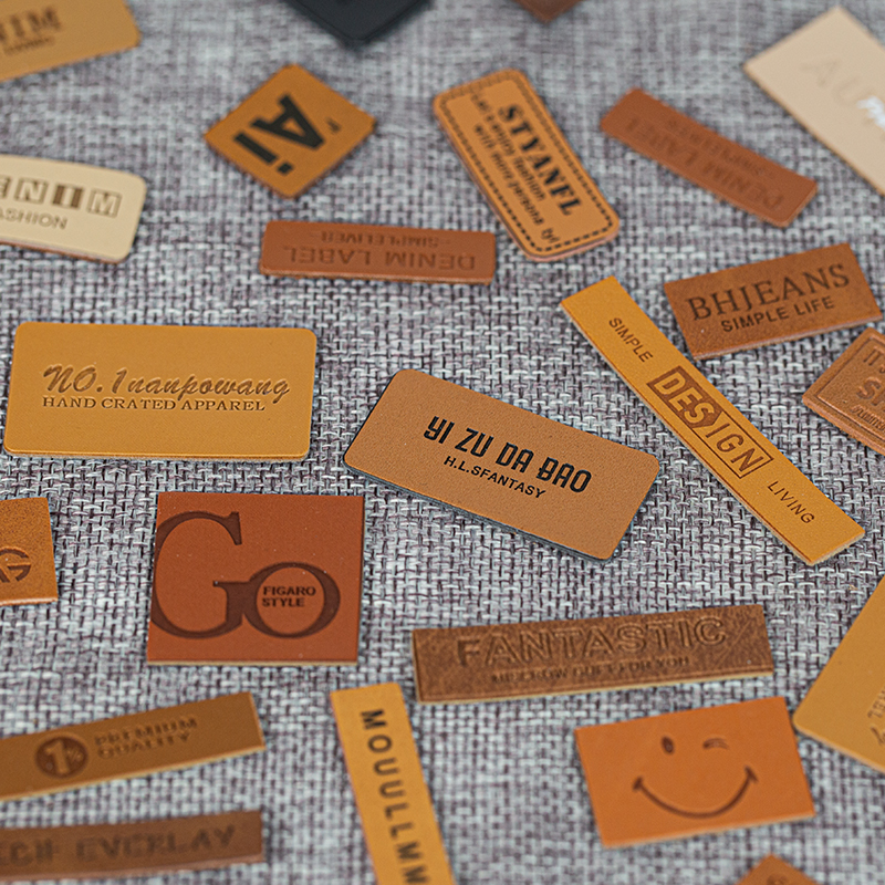 Custom Microfiber Debossed Pattern Logo Leather Label PU Leather Brand Logo Leather Patch for Hat Luggage Jeans Shoes