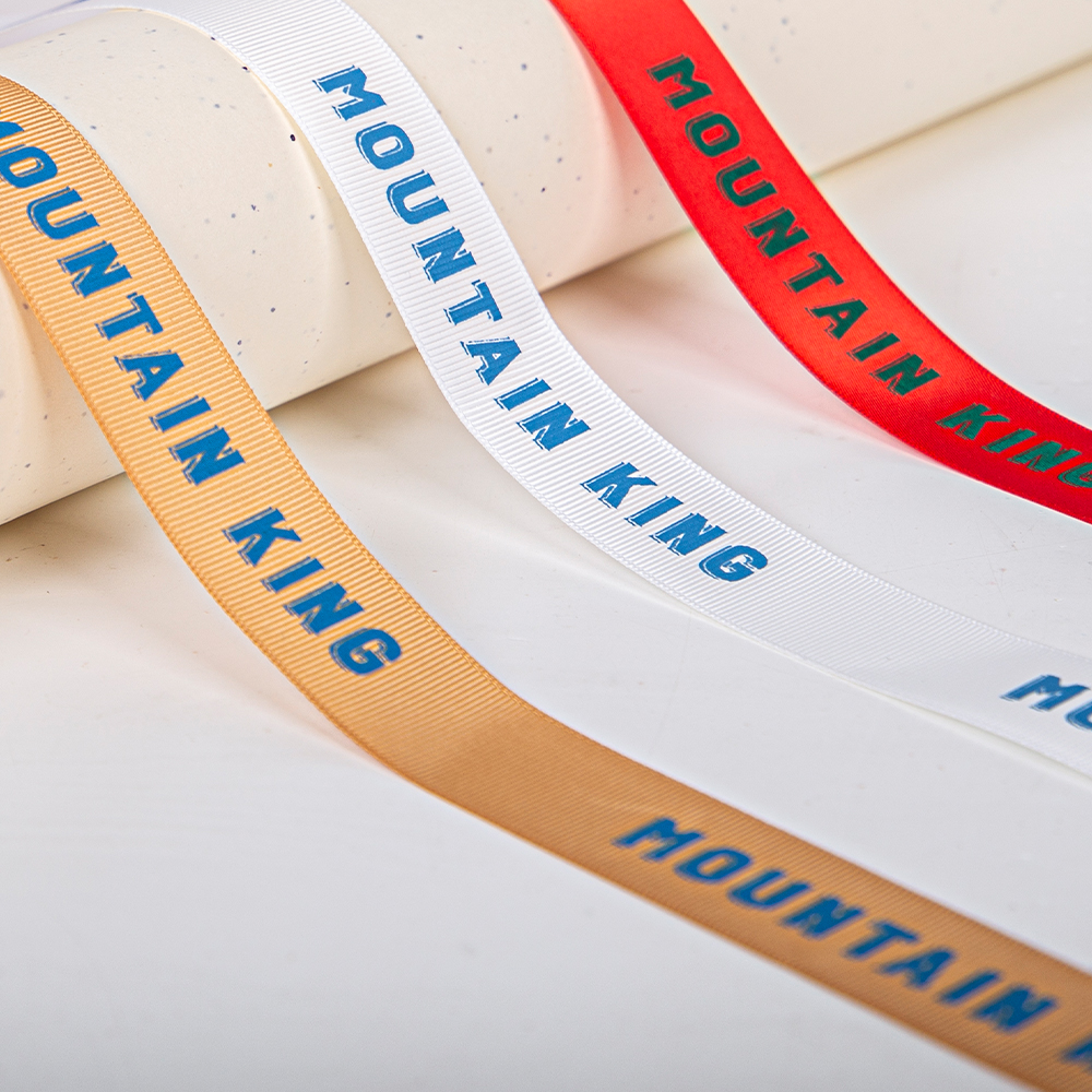 Customized Printed Fabric Silk Satin Ribbon Ribbon Printed logo Gift Wrap Ribbons Roll