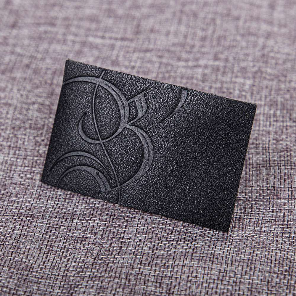 Personalized Black Leather Labels Custom LOGO Real Leather Patch Debossed Logo for Clothes Jeans Bags Garments Shoes Handbags