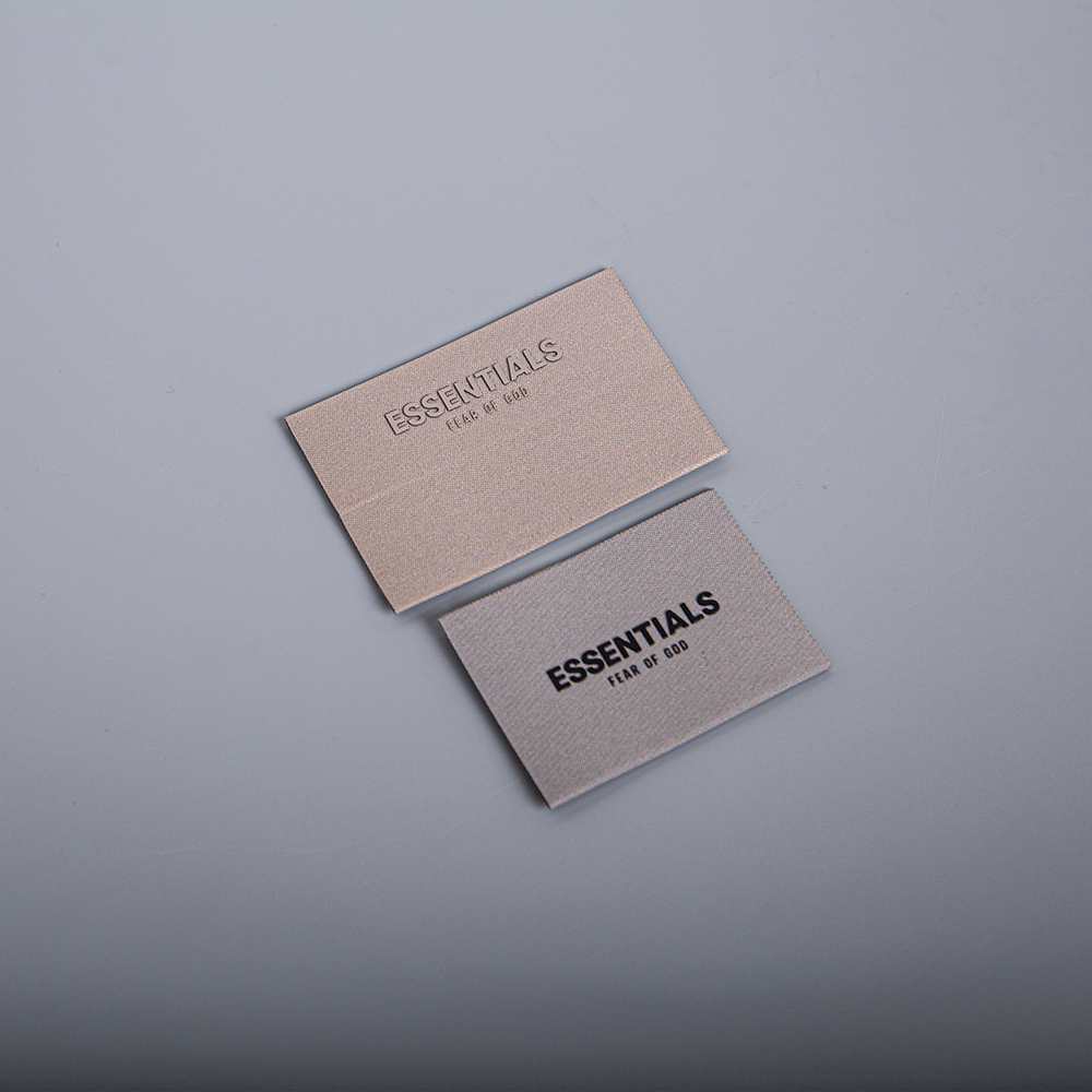 Luxury Custom Damask Woven Label 3D Printed Cotton Labels Garment Accessories Personalized Textured Grey Labels for Clothing