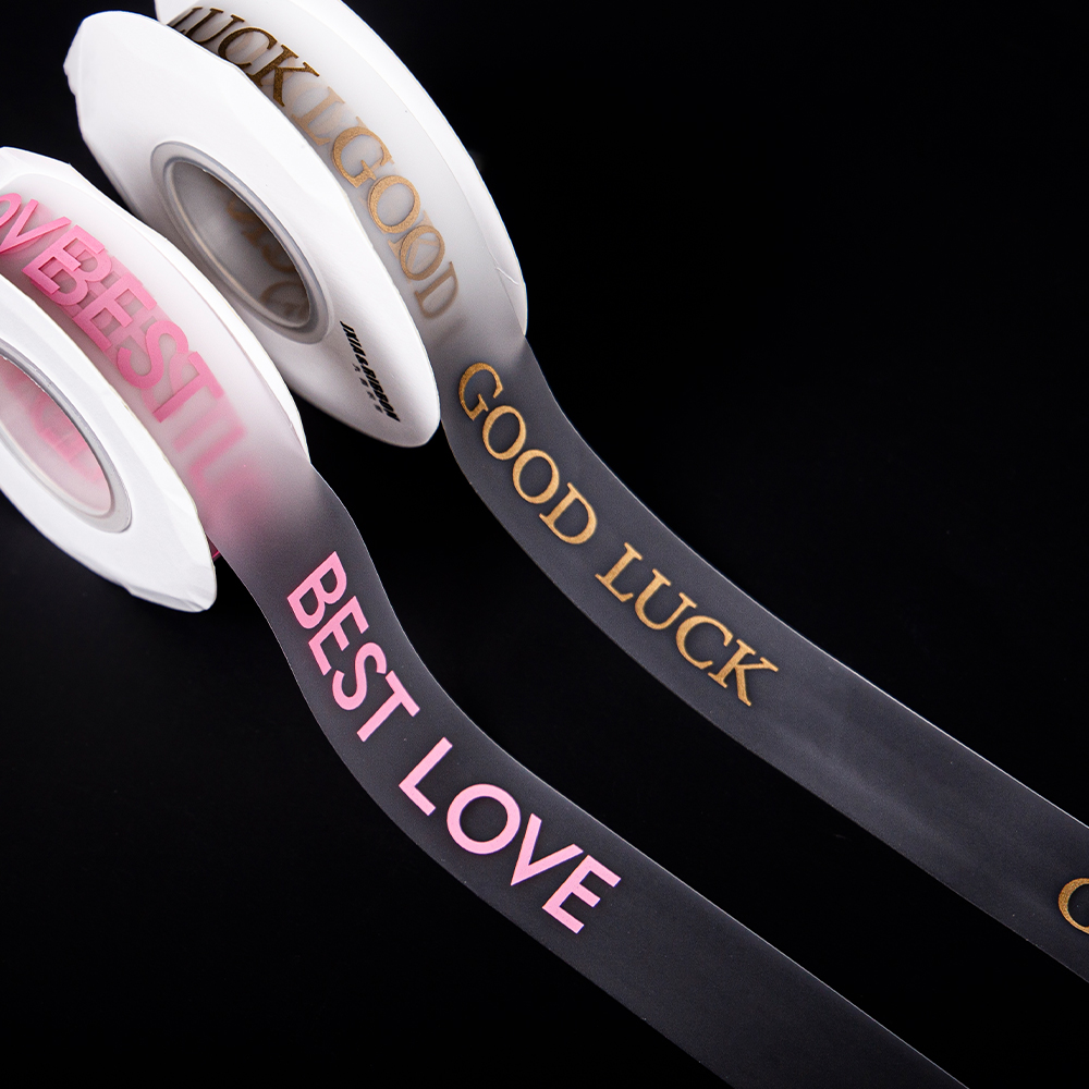 Valentine's Day Floral Waterproof Ribbon Semi-Transparent Silicone TPU Matte Packaging for Bouquets and Baked Goods