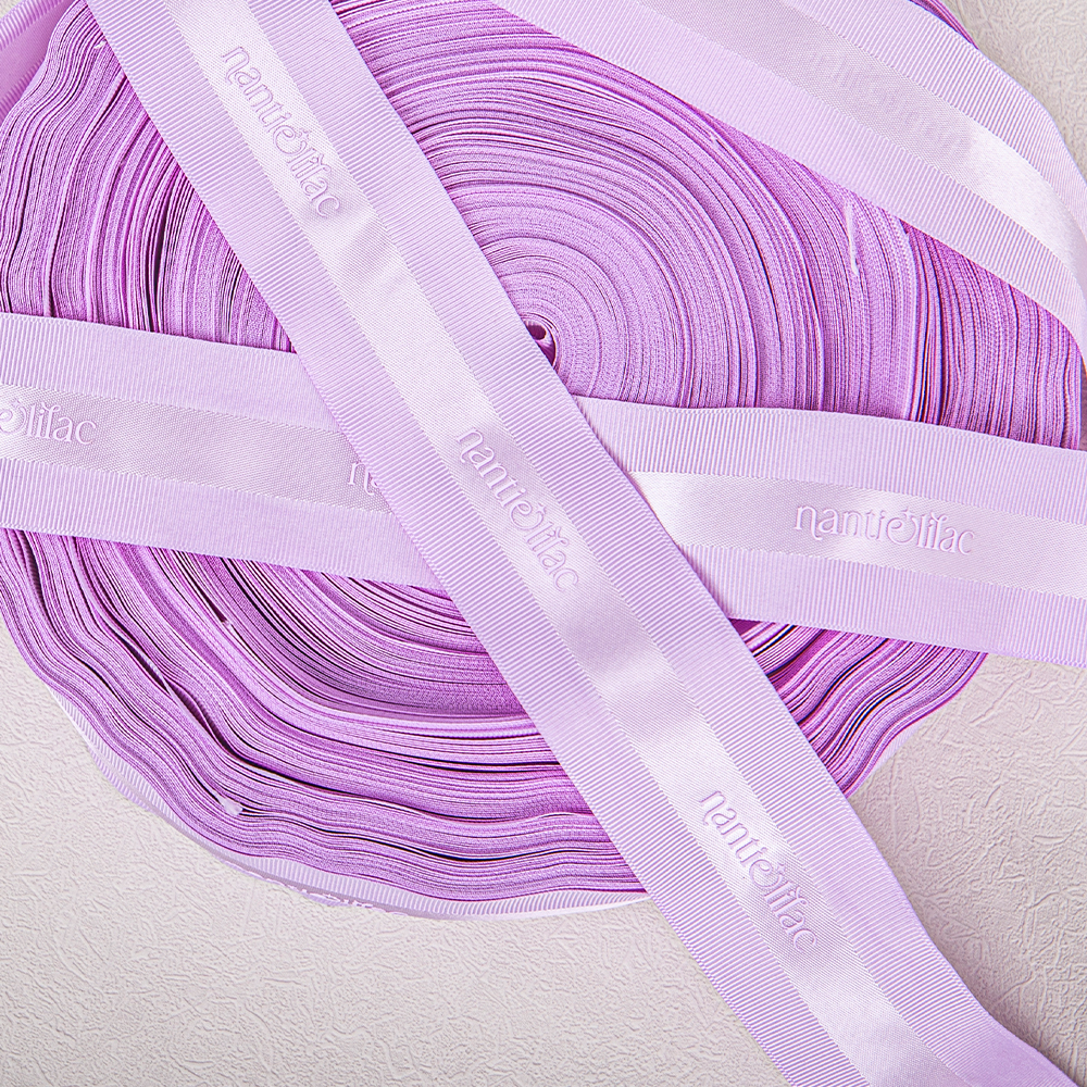 ODM OEM Custom Logo 3D Printed 100% Polyester Grosgrain Ribbon 38mm Matte Finish Satin Brand Name Middle Satin Gift Ribbon