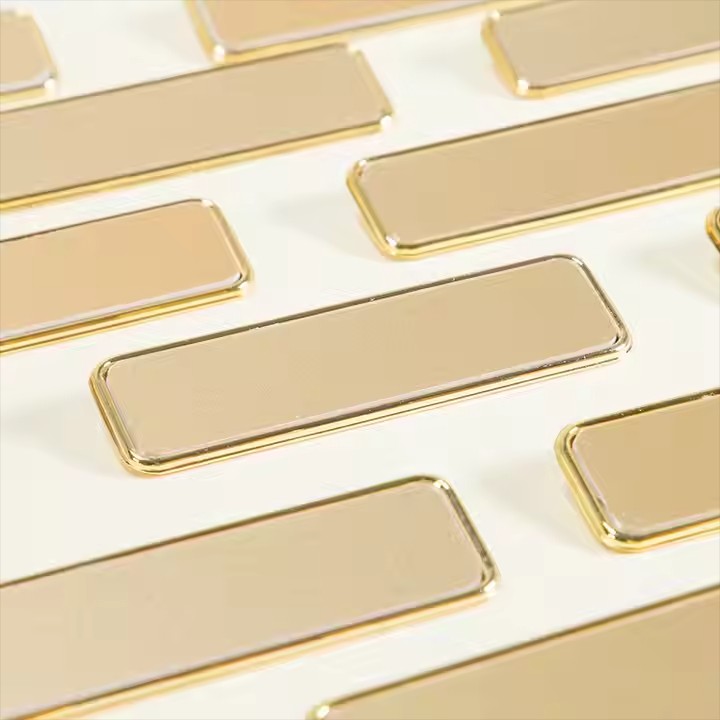 Clothing Tag Accessories Wholesale Custom Brand Logo Engraved Garment Metal Labels for Clothes