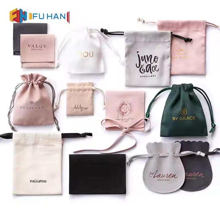 Microfiber Jewelry Pouch Bag Wholesale Custom Debossed Logo Multifunction Small Microfiber Jewelry Bags
