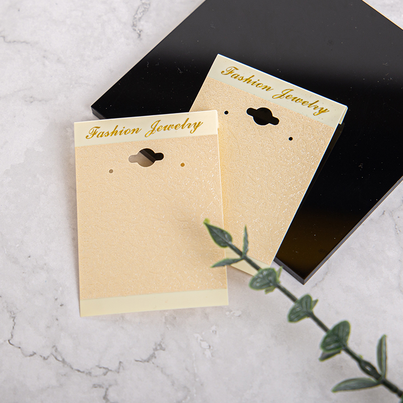 Earring Card Specialty Texture Paper Gold Foil Stamping Jewelry Display Card Custom Paper Tags for Bracelets Necklace Hair Ties