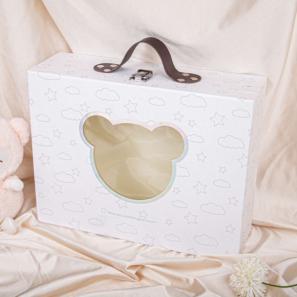 Custom Hollow Logo Plush Toy Gift Box Portable Coat Sweater Clothing Paperboard Packaging Box