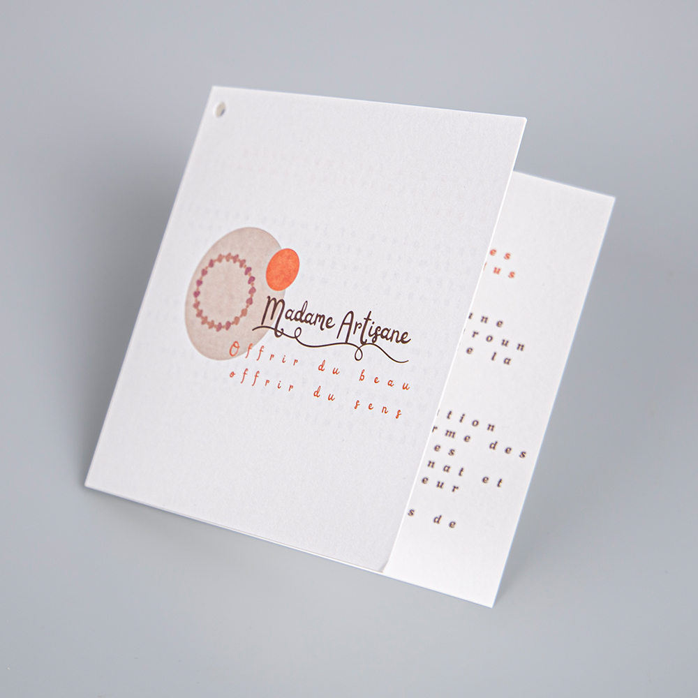 This folded tag embodies ‘tenderness in the details’ within its paper folds