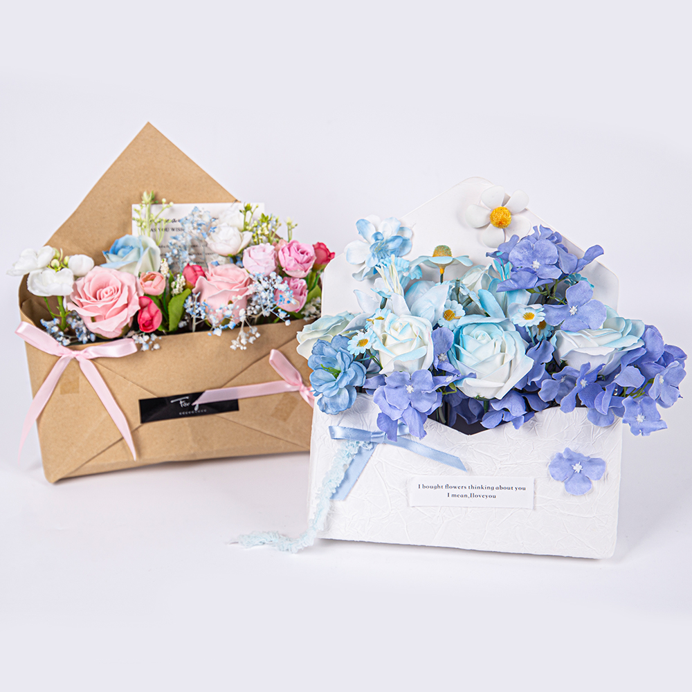 Fold your sentiments into an envelope, letting the bouquet speak for you