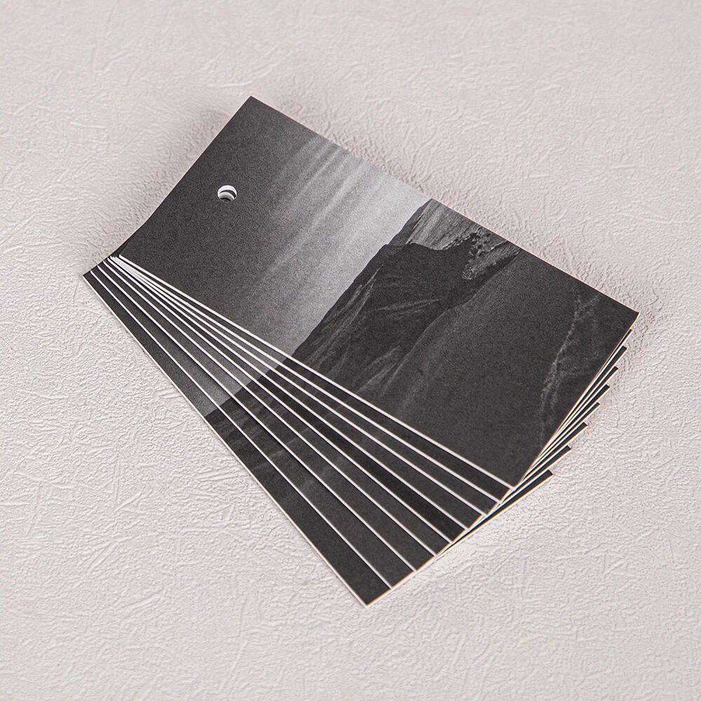 Custom Luxury Hangtags | A Black-and-White Landscape Hangtag That Sets the Tone for a Fashion Brand